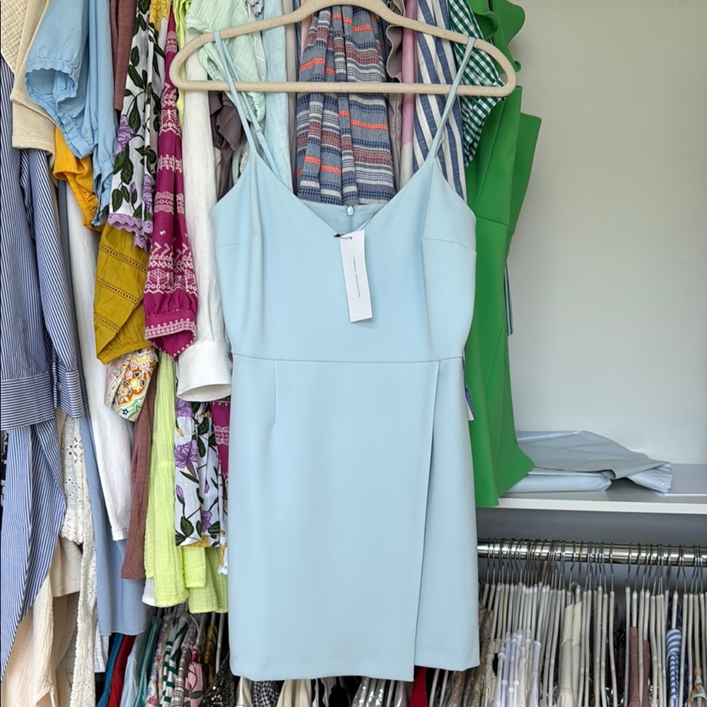 French Connection Blue Sheath Mini Dress Spaghetti Strap